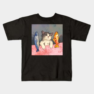 Sleeping with the fishes! Kids T-Shirt